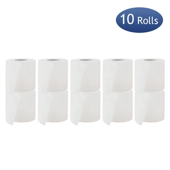 

10 Rolls Toilet Paper Bathroom Roll Paper Towels 3 Layers 240 Sections Pulp Wood Soft & Comfortable Roll Papers for Home Office