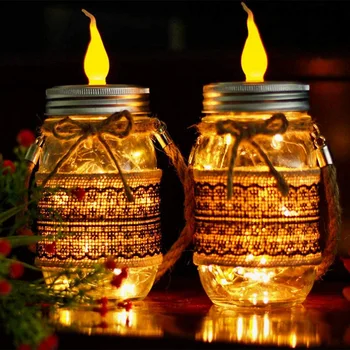 

Fairy Mason Jar String Lights Lamp Background LED Waterproof Yard Garden Decor for Household Outdoor Courtyard Ornament