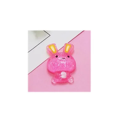 50 шт. корейские kawaii Кролик плоские резиновые кабошоны мультфильм Животные DIY украшения плоские пластмассовые Кабошоны Скрапбукинг - Цвет: rose red