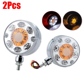 

12W Signal Brake Lamps 8mm Turn Signal Lamps Round 24 LED Fender Brake