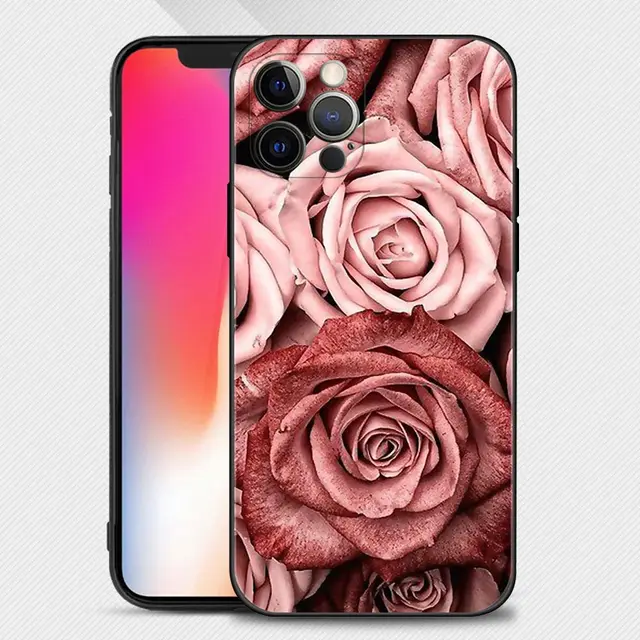Beautiful Rose Bling Picture Silicone Case For Apple iPhone 13 12 11 Pro Max XS Max XR X 7 8 Plus 13 12 Mini 6S SE 2020 Shell B02