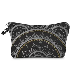 Mandala Lotus Cosmetic Bag Mandala Makeup Bags Lotus Print Purses Flower Makeup Bag Organizer Minimalist Cosmetic Bag