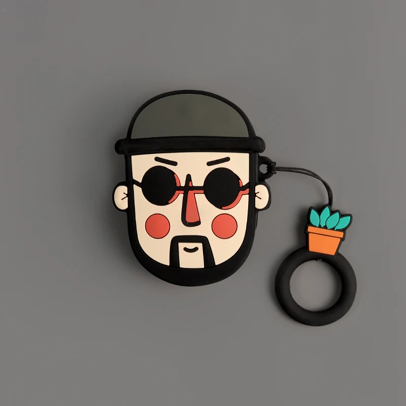uncle Мягкий силиконовый наушник в форме сердца в стиле Uncle Girl, чехол для AirPods 1 2, bluetooth-гарнитура, зарядная коробка, защитный чехол - Цвет: uncle