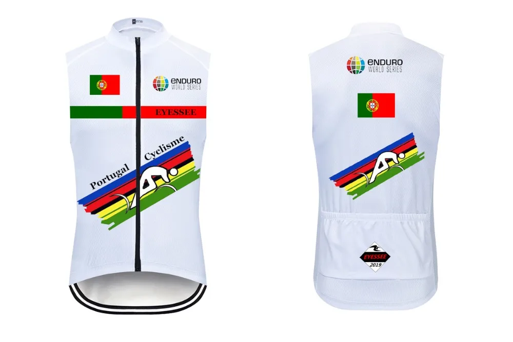 EYESSEE Professional Cycling Team Men's Sleeveless Portugal cycling Jersey Summer Breathable Sleeveless bicycle Jersey