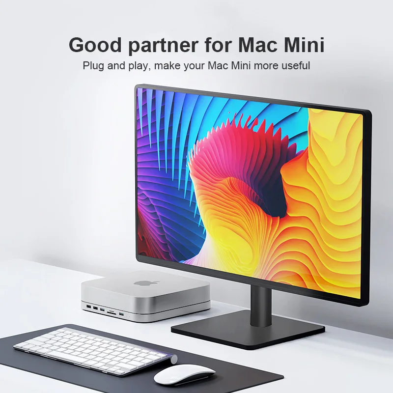 Hagibis USB-C Hub for Mac mini M1 with SATA Hard Drive Enclosure Type-C SSD Case docking station sliver for 2020 New Mac mini-2