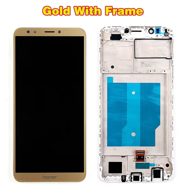 Huawei Y7 /Y7 Pro /Y7 Prime ЖК-дисплей с сенсорным экраном 5,99 дюйма дигитайзер сборка рамка со стеклянными инструменты для пленки - Цвет: Gold with Frame