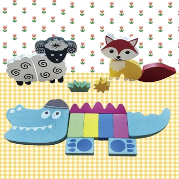 

Wooden 3D Puzzle Jigsaw Wooden Toys for Children Montessori Toys Puzzle Cartoon Animal Puzzle Kids Educational Game