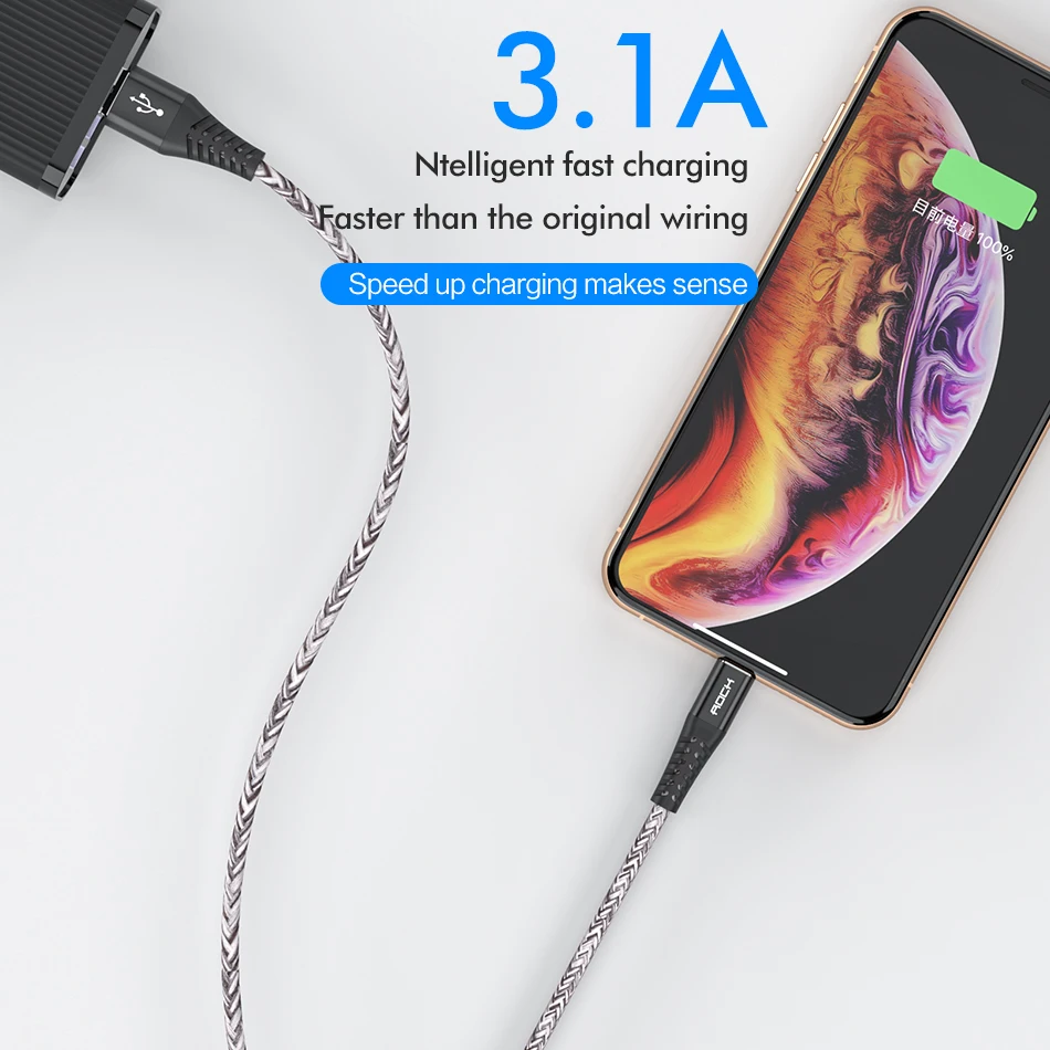 ROCK Быстрая зарядка USB кабель для iPhone 11 Pro Max Xs Xr X 8 7 6 plus 6s plus ipad шнур Кабели зарядное устройство для мобильного телефона кабель для передачи данных