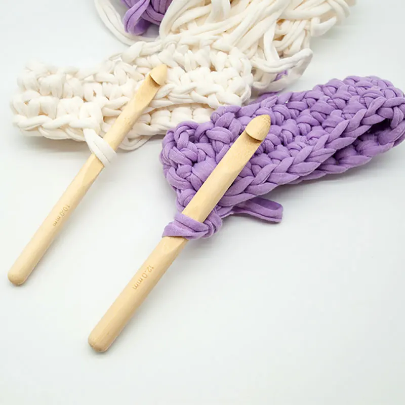 3Pcs DIY Wooden Crochet Hook Set Knitting Needles Handle Home Yarn  Embroidery 15/20/25mm Wooden Crochet - AliExpress