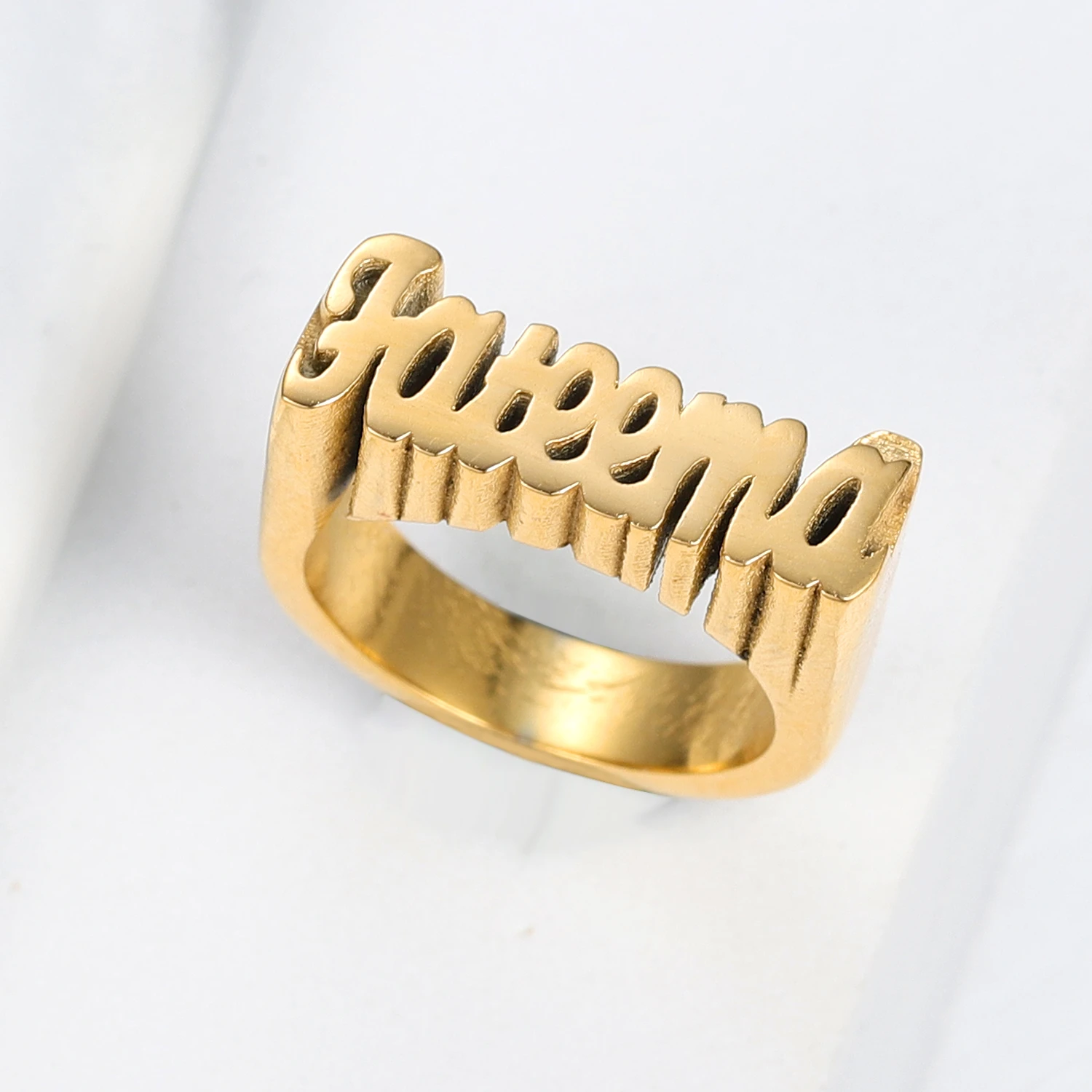 Competitivo agujas del reloj Cintura Anillo personalizado con nombre para hombre y mujer, sortija 3D de estilo  Hip Hop, Punk, con letras y números, joyería de acero inoxidable,  2021|Personalizado Anillos| - AliExpress