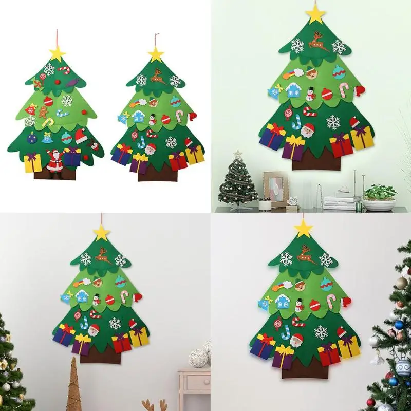 Рождественский нетканый DIY рождественская елка дети интеллект творческий маленькая елка Декоративное окно туалетный подвесной Декор