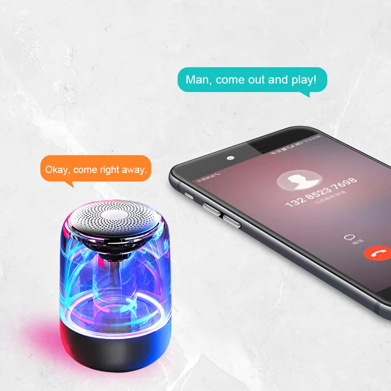 

Wireless Commmunication Speaker 7 LED Colors Light Speaker Stereo Sound OUJ99