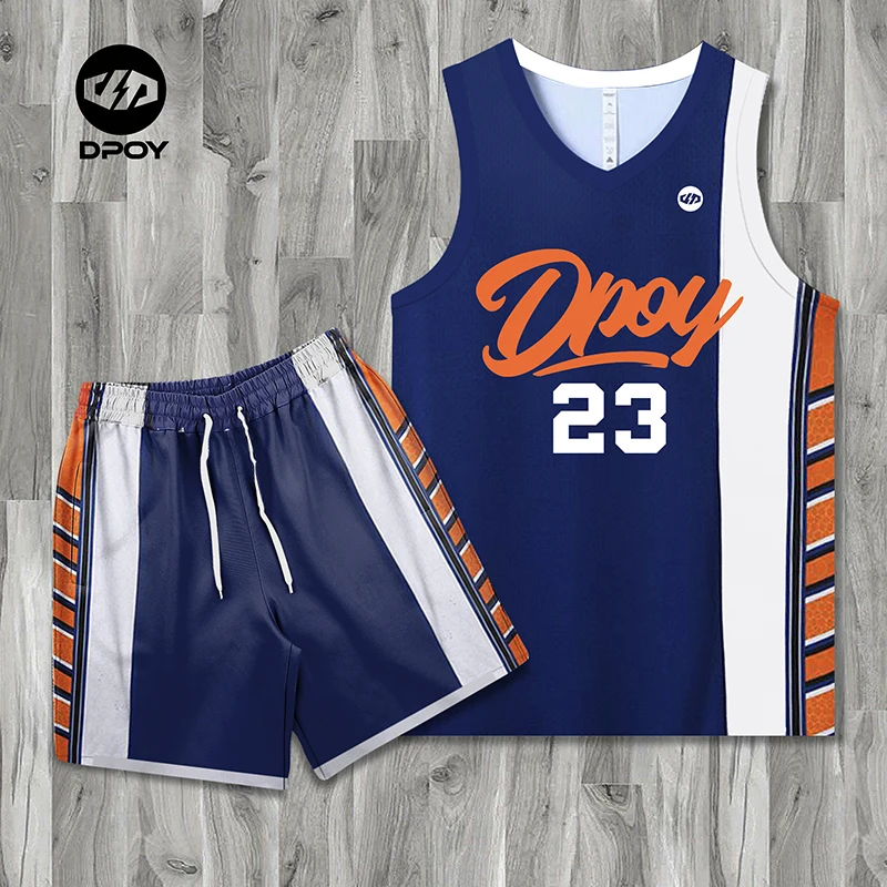 Orange Blue Custom Sublimation Basketball Jerseys & Shorts | YoungSpeeds Mens