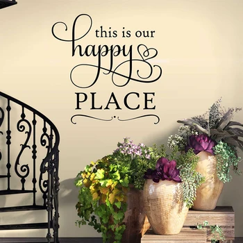 

This Is Our Happy Place Qutoe Wall Sticker Farmhouse Living Room Happy Place Home Family Love Quote Wall Decal Bedroom Vinyl