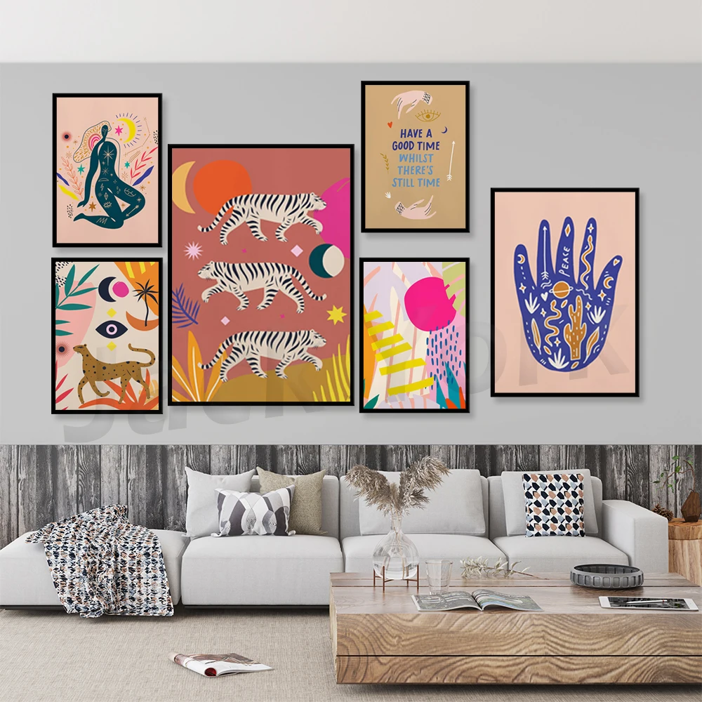 

Walking Leopard | Mystical Boho Print | Home/Living/Kitchen Art | Unframed Art Print