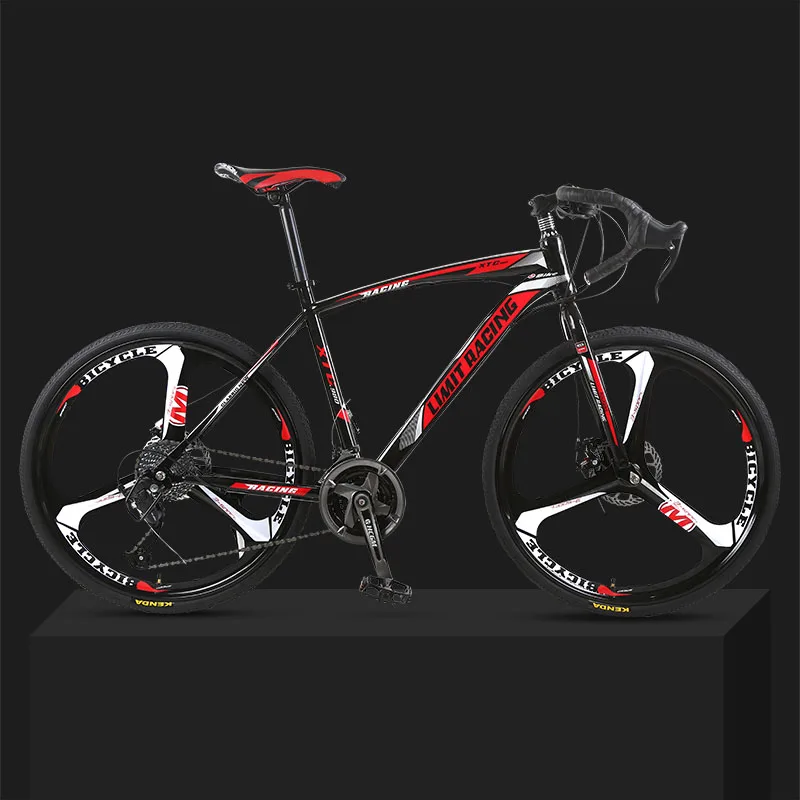 Discount 26-inch 27 Speed Road Bicycle Dead-Flying Front and Rear Mechanical Disc Brake Three-blade wheel Solid Tire Student Adult 2