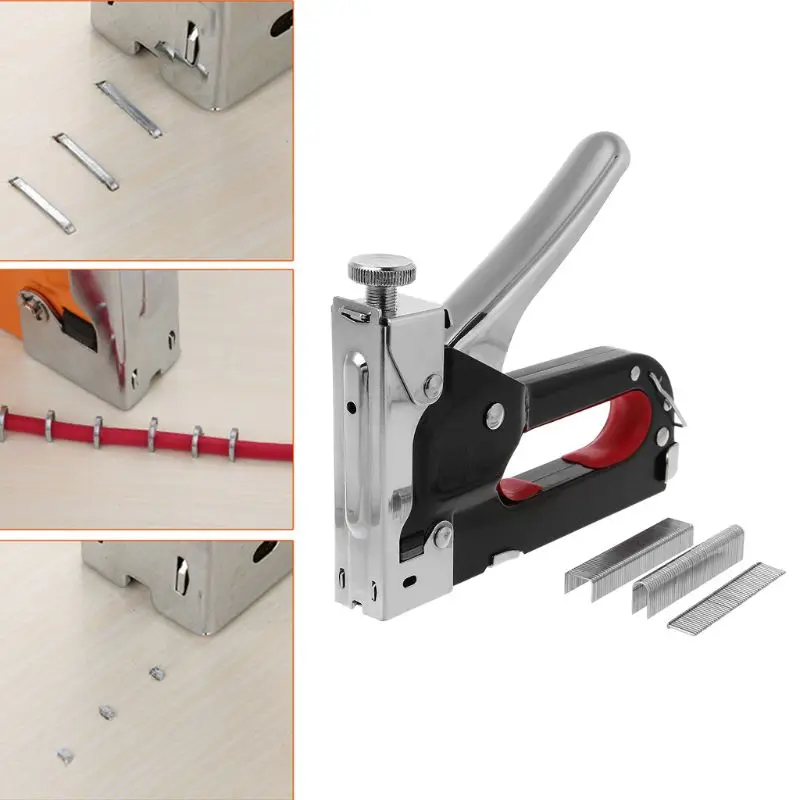 

3 Way Manual Heavy Duty Stapler Staple Gun Nailer Tacker With Staples Nails Set For Upholstery Wood Framing Door Furniture Tools