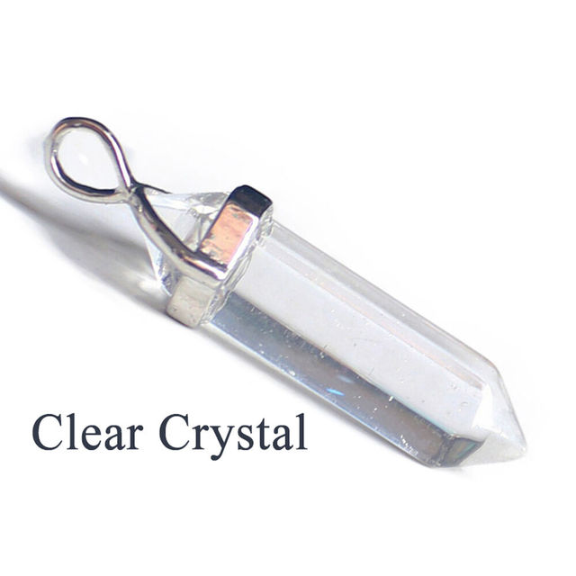 Quartz Crystal Stone Healing Energy Hexagonal Prism Geometry Gem DIY Pendant Necklace Pendant Charms for Jewelry Making