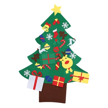 

Hot Children Non-woven Craft Toy Kids DIY Felt Christmas Tree With Ornament Children Arts Crafts DIY Toys Xmas Gift For Kids