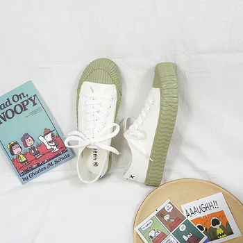 

Tleni Canvas shoes female 2019 spring and summer new sports shoes wild students low to help walking shoes running shoes ZW-149