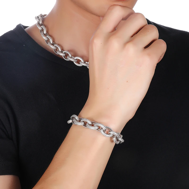 12 мм Iced Out AAA CZ витые овальные кубинские звенья цепи ожерелье большая застежка золото, серебристый циркониевый для мужчин медные ювелирные изделия