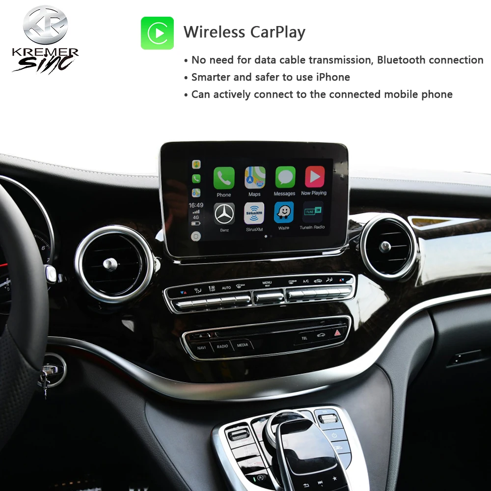 Зеркальный беспроводной Apple CarPlay Android Авто модернизация iSmart авто для Mercedes Benz V / R
