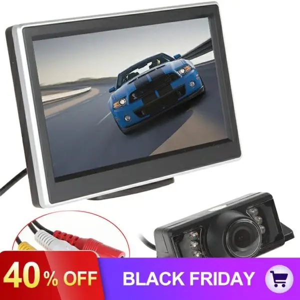 5 дюймов TFT lcd HD цветной автомобильный монитор заднего вида+ 120 градусов 7X ИК подсветка ночного видения Водонепроницаемая Автомобильная камера заднего вида