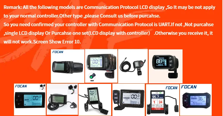 FOCAN S850 24V 36V 48V LCD Display Meter/Control Panel for eBike Electric Bicycle