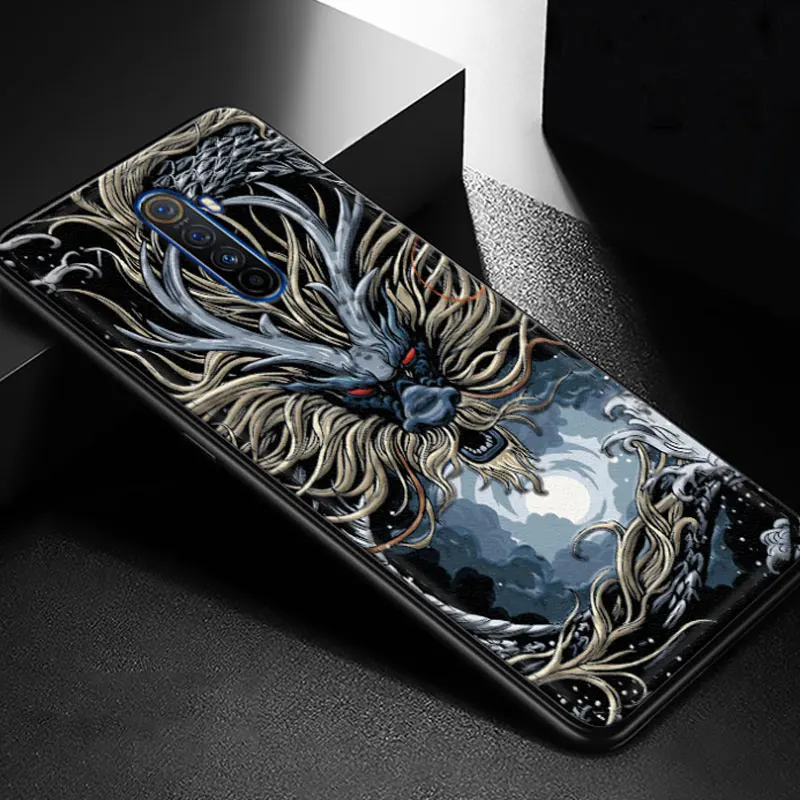 For OPPO Realme X2 Pro Case Silicone 3D Dragon Emboss Leather Soft Back Cover For OPPO Realme X2 Pro Phone Case Realme X2Pro