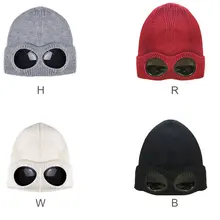 Теплые вязаные вещи для зимы лыжная шапка Кепка разборные очки ветрозащитная Лыжная Кепка подходит для женщин мужской спорта на открытом воздухе