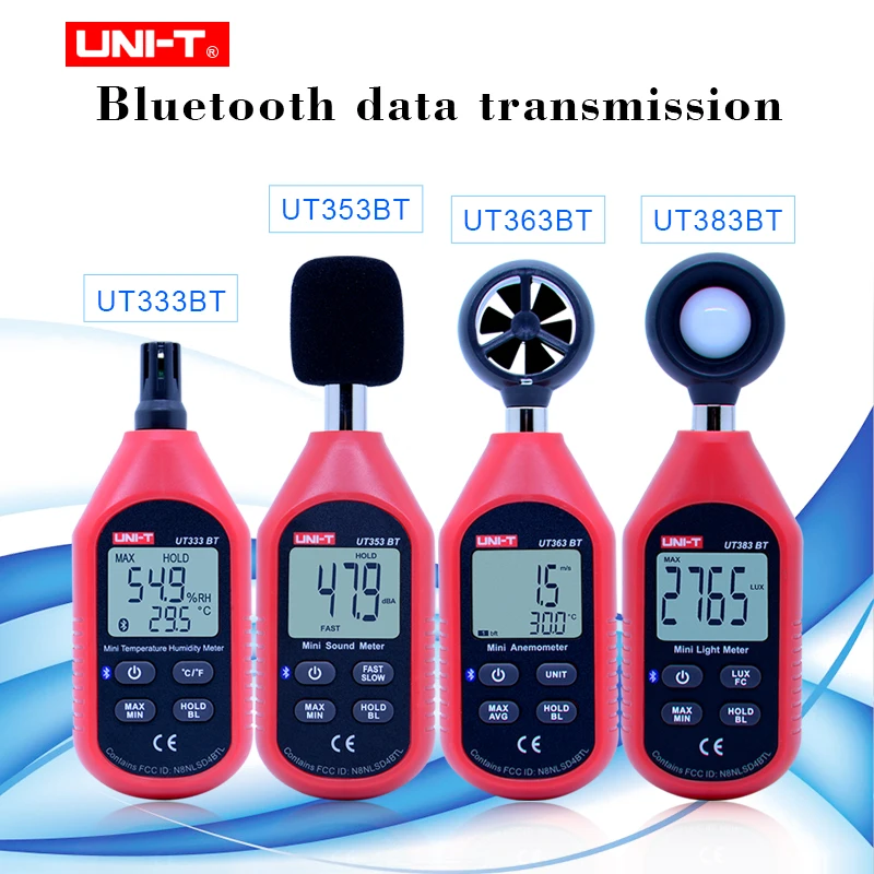 UNI-T Мини ЖК Цифровой термометр гигрометр Bluetooth цифровой Температура Влажность Анемометр тестер склад UT333BT серия