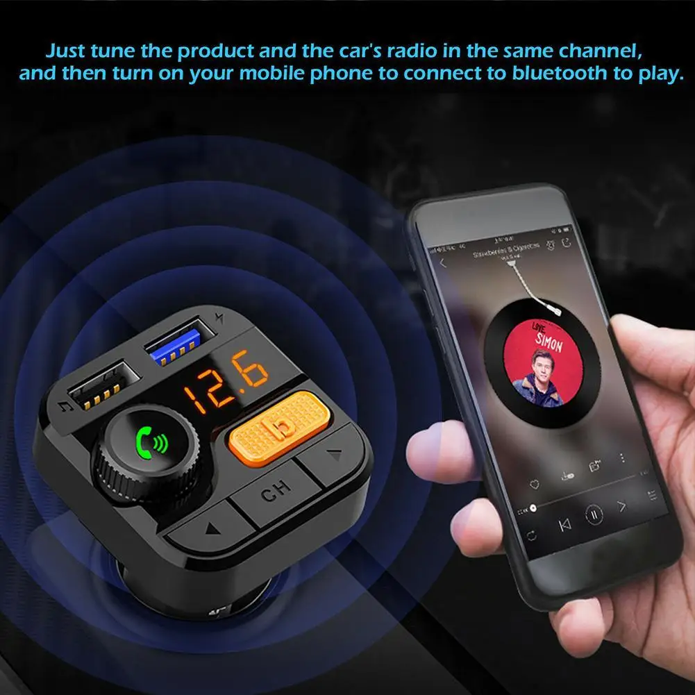 Беспроводной Bluetooth USB автомобильный комплект fm-передатчик MP3-плеер Handsfree Bluetooth fm-передатчик Duall USB зарядное устройство