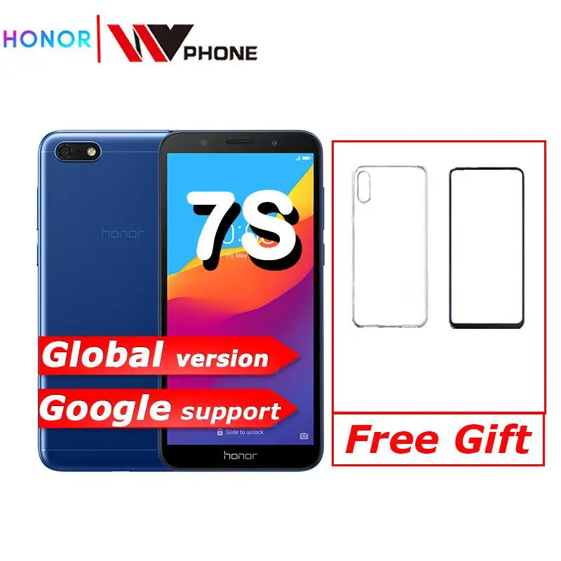 Honor 7S глобальная версия 2 Гб 16 Гб 5,4" 18:9 экран FullView MT6739 четырехъядерный 13 МП камера заднего вида 3020 мАч мобильный телефон