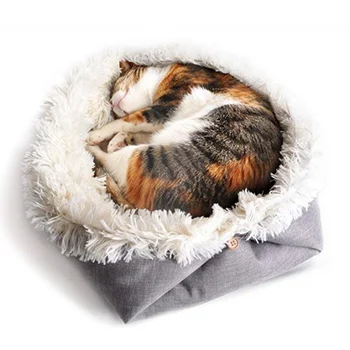

Autumn Winter Cat Pet Sleeping Mat Dual-Use Dog Cat Bed Long Plush Fluffy Cat Mattress Warm Cushion Machine Washable BV7