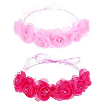 

2Pcs Hair Hoops Simulated Adjustable Exquisite Elegant Cloth Headdress Hair Accessory Flower Hair Hoops for Lady Women
