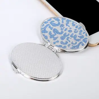 

Round Glitter Mini Pocket Mirror Makeup Compact Foldable Double Dual Side Random