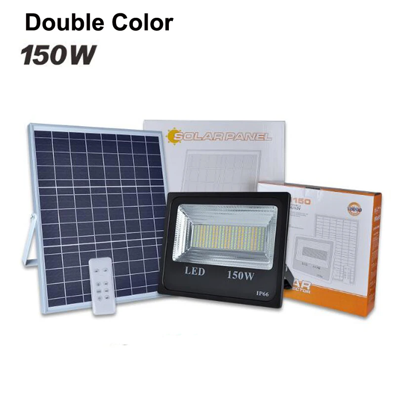 3PCS 150W Solar Overstroming Licht Dubbele ColorSolar Power LED Schijnwerper Tuinpad Straat Spotlight Waterdichte Lamp Afstandsbediening controle 3PCS 150W Solar Overstroming Licht Dubbele ColorSolar Power LED Schijnwerper Tuinpad Straat Spotlight Waterdichte Lamp Afstandsbediening controle