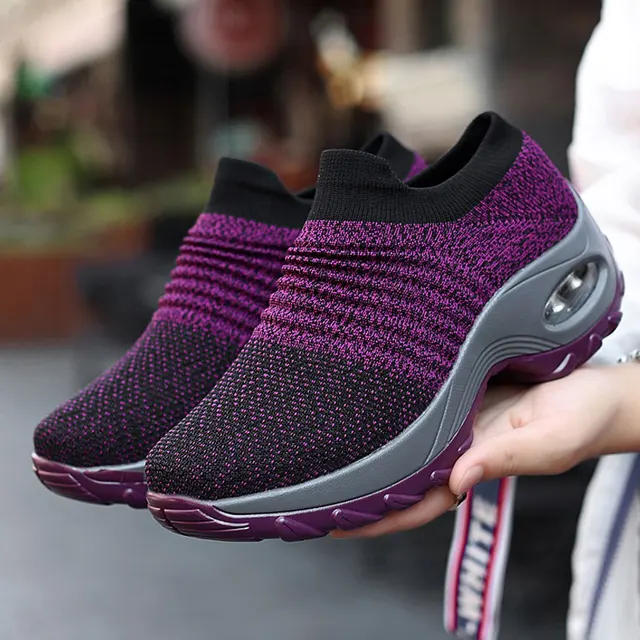 US $10.25 Women Sneakers Casual Shoes 2019 New Breathable Mesh Woman Shoes Convenient Slip-on Air Cushion Ten