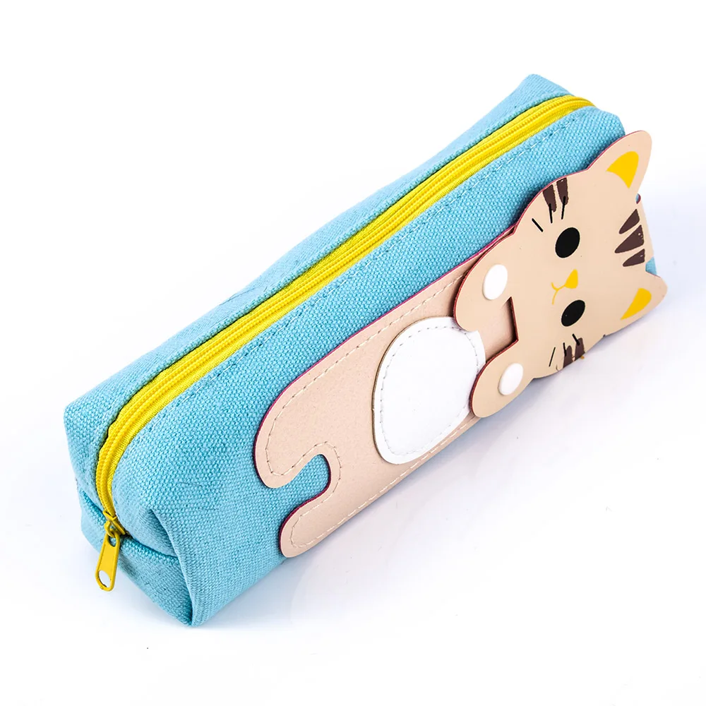 Women Cute Cat Pencil Pen Case Cosmetic Bag Purse Zipper Pouch Kawaii Stationery Toiletry Bag Travel Organizer Make Up Bag