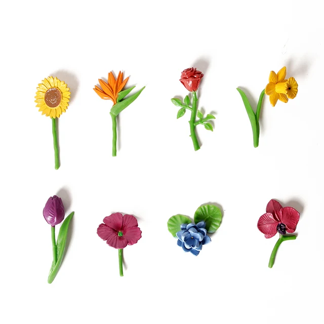 Montessori Materials Realistic Fresh bouquet Flowers Models Figure Biology Educational for Preschool Homeschool Kids Toys 6
