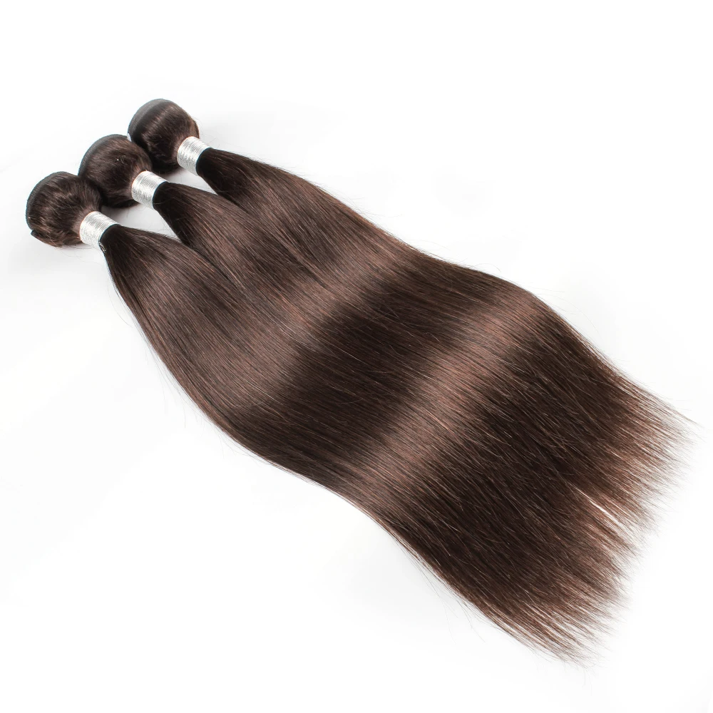 Kisshair color #2 hair bundles 1/3/4 pcs darkest brown colored Peruvian human hair tangle free 10 to 30 inch remy weft