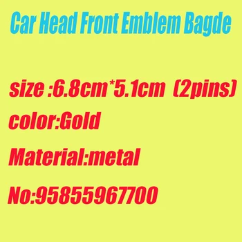 

1x/10x 6.8cm*5.1cm 95855967700 Car Logo Emblem Auto Accessory Head Front Emblem Badge Covers Metal Gold for