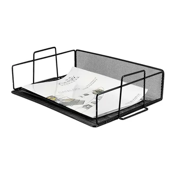 

Stackable Desk File Document Letter Tray Organizer Mesh Collection Storage Organize paper and file folders for Home Office