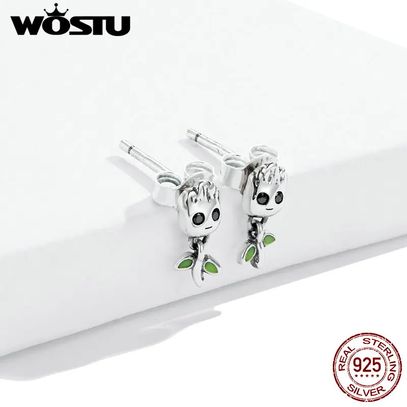 WOSTU 925 пробы серебряные серьги для самостоятельного изготовления кубический