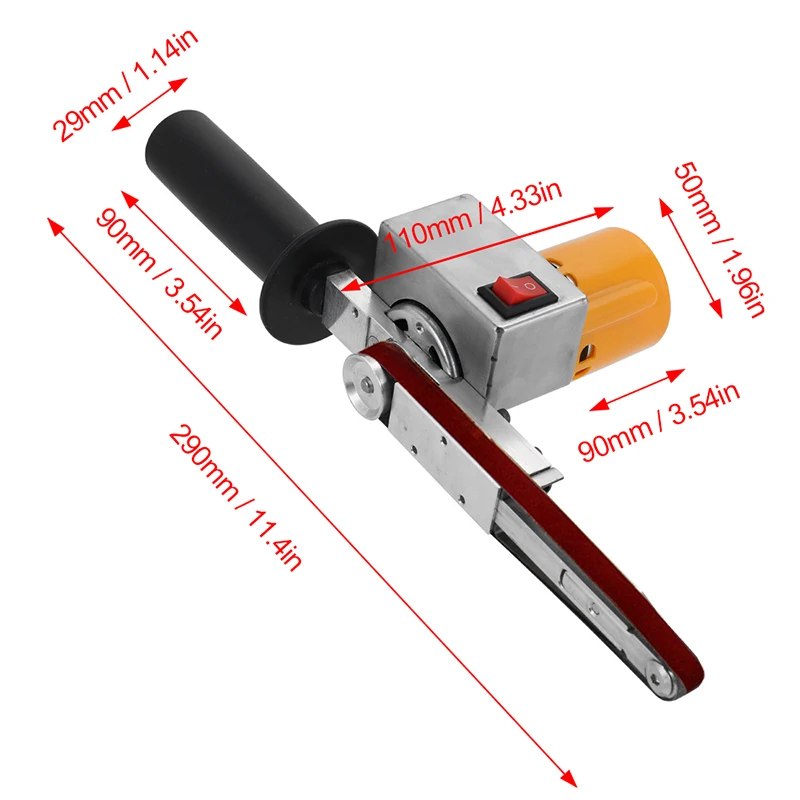 Шлифовальный полировальный портативный ленточный шлифовальный станок шлифовальный набор мастерской машины 290*120 мм