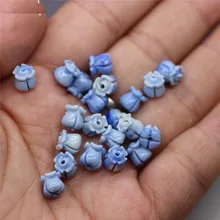  10pcs/lot 6*7mm Mulitcolor Flower Charms Beads For DIY Jewelry Making Findings Earrings Pendants Accessories Supply 0712 