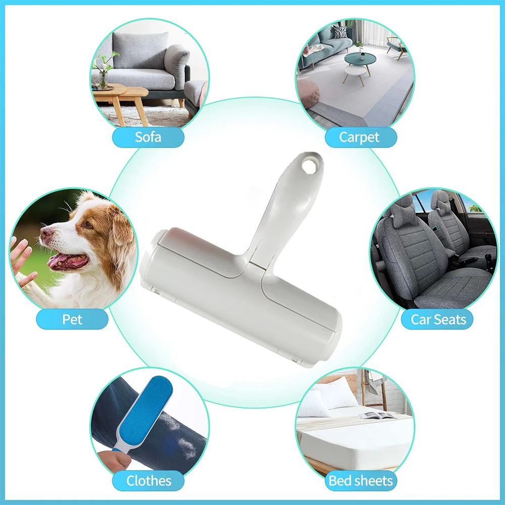 Pet Hair Roller Remover Lint Brush 2-Way Dog Cat Comb Tool Convenient Cleaning Dog Cat Fur Brush Base Home Furniture Sofa Clothe-3