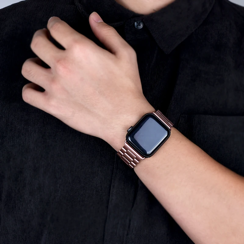 Apple Watch ремешок из нержавеющей стали плюс Чехол 42 мм 38 мм 1/2/3/4/5 металлический ремешок браслет для iWatch серии 4 5 44 мм 40 мм ремешок для часов
