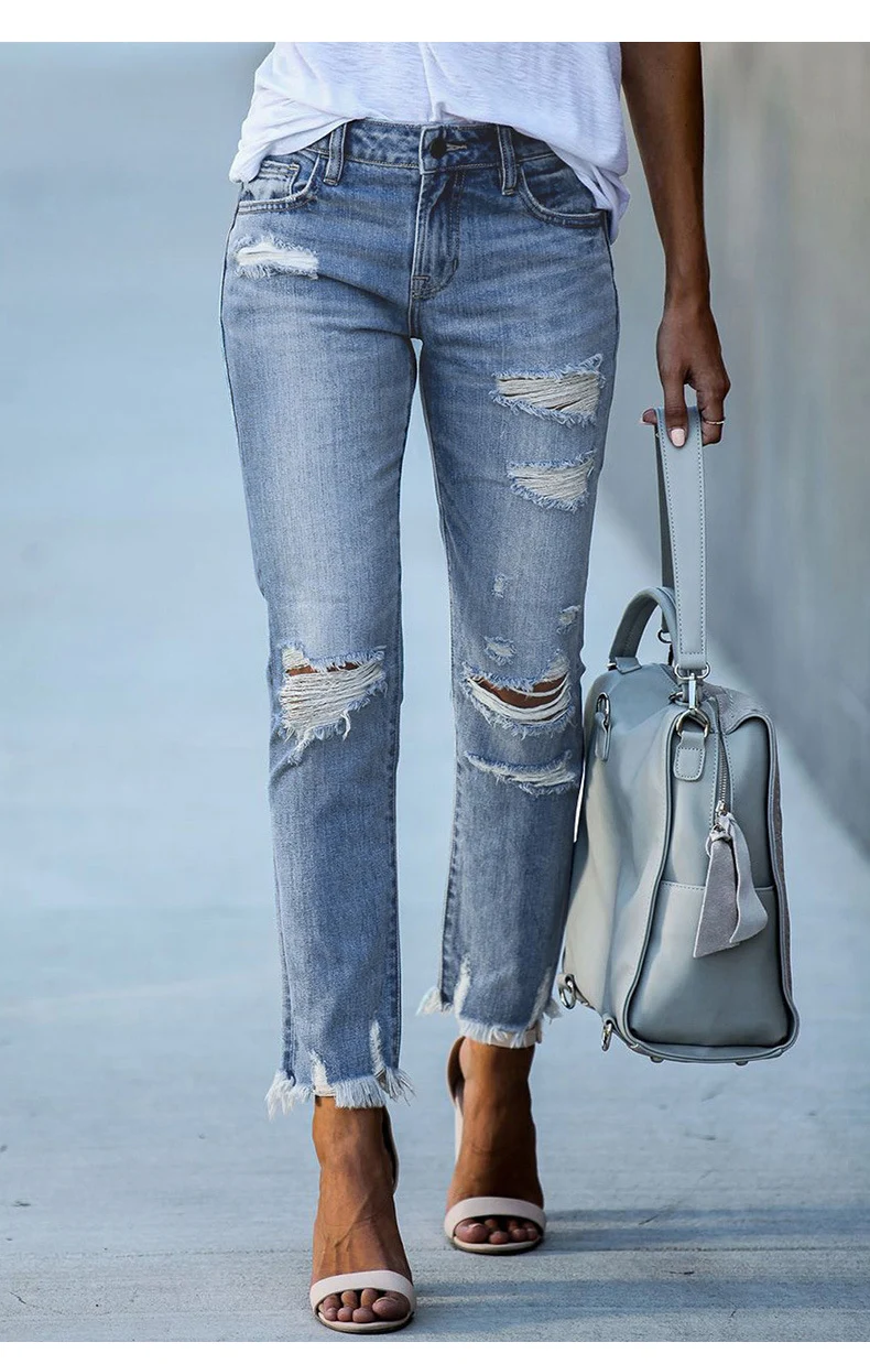 womens slim fit ripped jeans