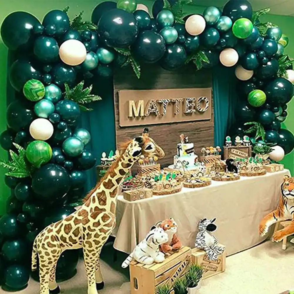 143pcs Green Balloons Arch Safari Jungle Theme Party Baloon Kids Birthday Animal Balloons Garland Baby Shower Party Decor Ballons Accessories Aliexpress